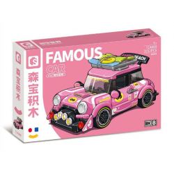 SEMBO WEKKI VIGGI 714009 non  THẾ GIỚI XE SANG BÃI BIỂN MÙA HÈ bộ đồ chơi xếp lắp ráp ghép mô hình Speed Champions Racing Cars Đua Xe Công Thức 321 khối