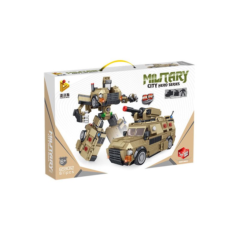 PanlosBrick 659012 Panlos Brick 659012 non  THỢ MÁY XE BỌC THÉP bộ đồ chơi xếp lắp ráp ghép mô hình MILITARY 611 khối
