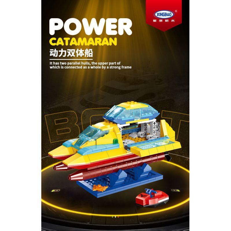XINGBAO XB-18012 18012 XB18012 non  CATAMARAN ĐIỆN bộ đồ chơi xếp lắp ráp ghép mô hình POWER CATAMARAN 327 khối