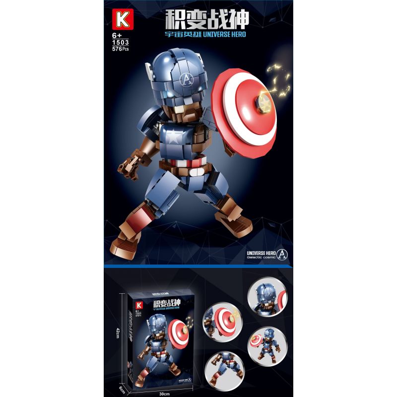 QIAO LE TONG 1503 non  THẦN CHIẾN TRANH HOA KỲ bộ đồ chơi xếp lắp ráp ghép mô hình CAPTAIN 576 khối