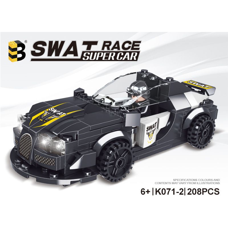 B BRAND K071-2 071-2 non  XE CẢNH SÁT DUBAI bộ đồ chơi xếp lắp ráp ghép mô hình Speed Champions Racing Cars Đua Xe Công Thức 208 khối