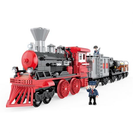COGO 4202 non  TÀU HƠI NƯỚC CỔ ĐIỂN bộ đồ chơi xếp lắp ráp ghép mô hình Trains Tàu Hỏa 623 khối