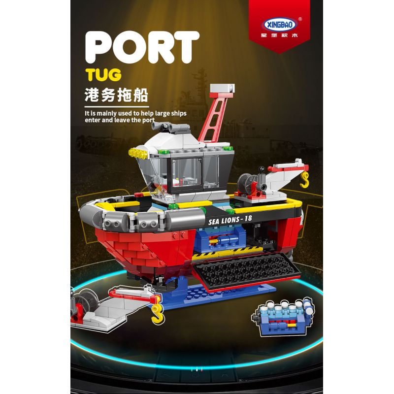 XINGBAO XB-18011 18011 XB18011 non  TÀU KÉO CẢNG bộ đồ chơi xếp lắp ráp ghép mô hình PORT TUG 438 khối