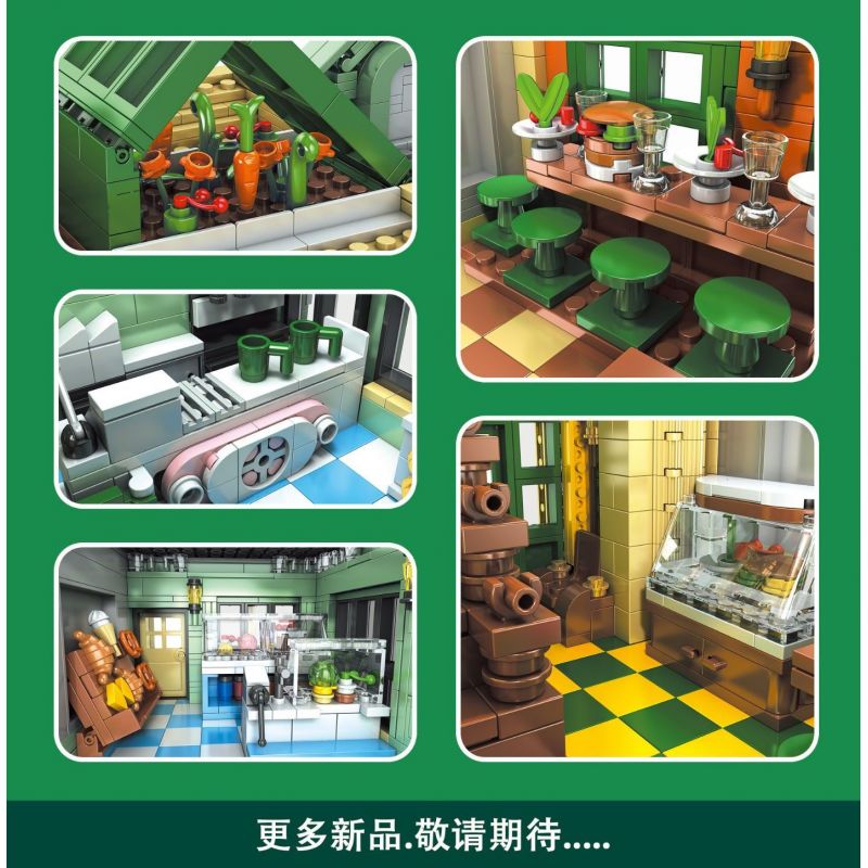 MouldKing 16023 Mould King 16023 non  NHÀ HÀNG PHÁP bộ đồ chơi xếp lắp ráp ghép mô hình Modular Buildings FRENCH RESTAURANT Mô Hình Nhà Cửa 3096 khối