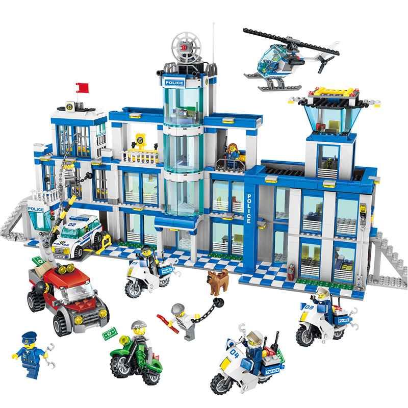 ZHEGAO QL0200 0200 non Lego TRỤ SỞ CẢNH SÁT bộ đồ chơi xếp lắp ráp ghép mô hình City Thành Phố 1397 khối