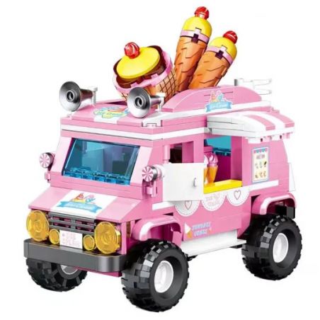 ACHKO 50051 non  KEM bộ đồ chơi xếp lắp ráp ghép mô hình ICECREAM CART 373 khối