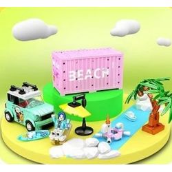 SEMBO WEKKI VIGGI 714510 non  THẾ GIỚI XE SANG LỄ HỘI BÊN BỜ BIỂN bộ đồ chơi xếp lắp ráp ghép mô hình Speed Champions Racing Cars CARNIVAL BY THE SEA Đua Xe Công Thức 269 khối