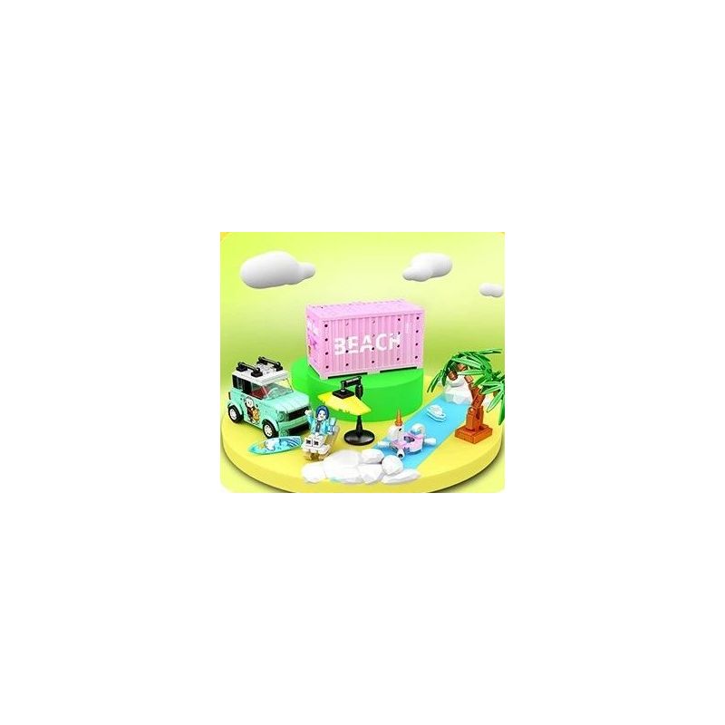 SEMBO WEKKI VIGGI 714510 non  THẾ GIỚI XE SANG LỄ HỘI BÊN BỜ BIỂN bộ đồ chơi xếp lắp ráp ghép mô hình Speed Champions Racing Cars CARNIVAL BY THE SEA Đua Xe Công Thức 269 khối