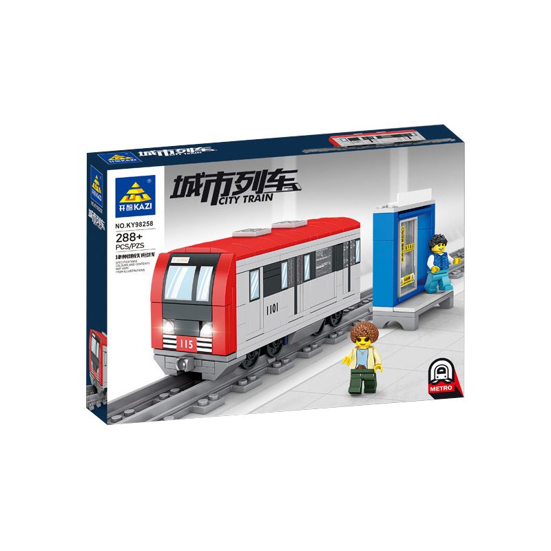 Kazi KY98258 98258 non Lego TÀU ĐIỆN NGẦM CẨM CHÂU TUYẾN 1 bộ đồ chơi xếp lắp ráp ghép mô hình Trains CITY TRAIN Tàu Hỏa 288 khối
