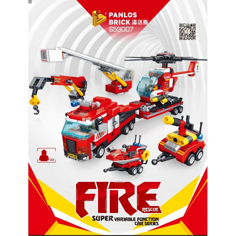 PanlosBrick 659007 Panlos Brick 659007 non  ĐỘI CỨU HỎA bộ đồ chơi xếp lắp ráp ghép mô hình 646 khối