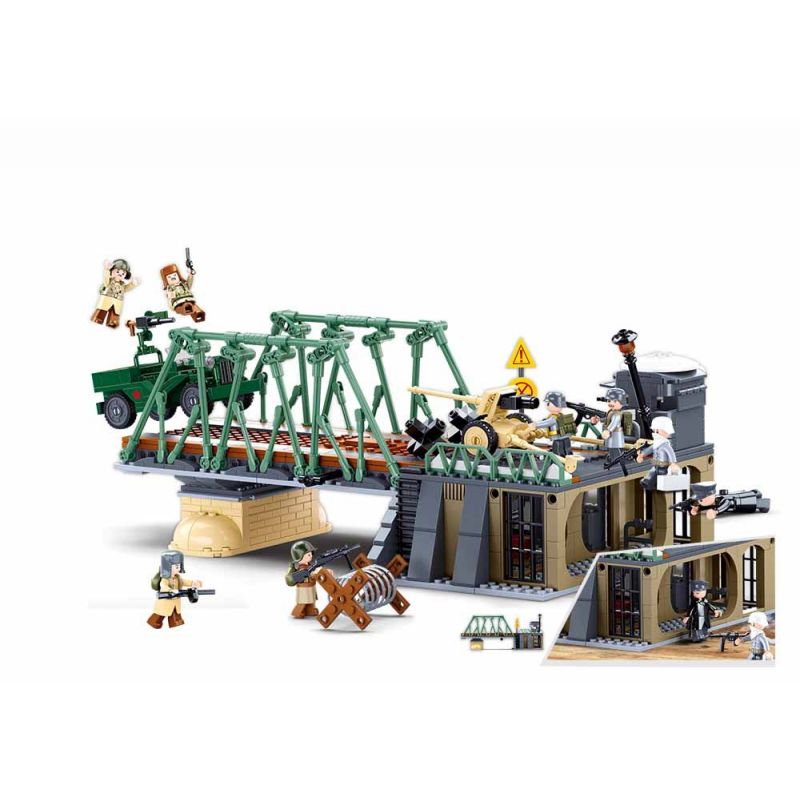 SLUBAN M38-B0981 B0981 0981 M38B0981 38-B0981 non Lego CUỘC TẤN CÔNG LỚN MÙA ĐÔNG NĂM 1944 bộ đồ chơi xếp lắp ráp ghép mô hình 769 khối