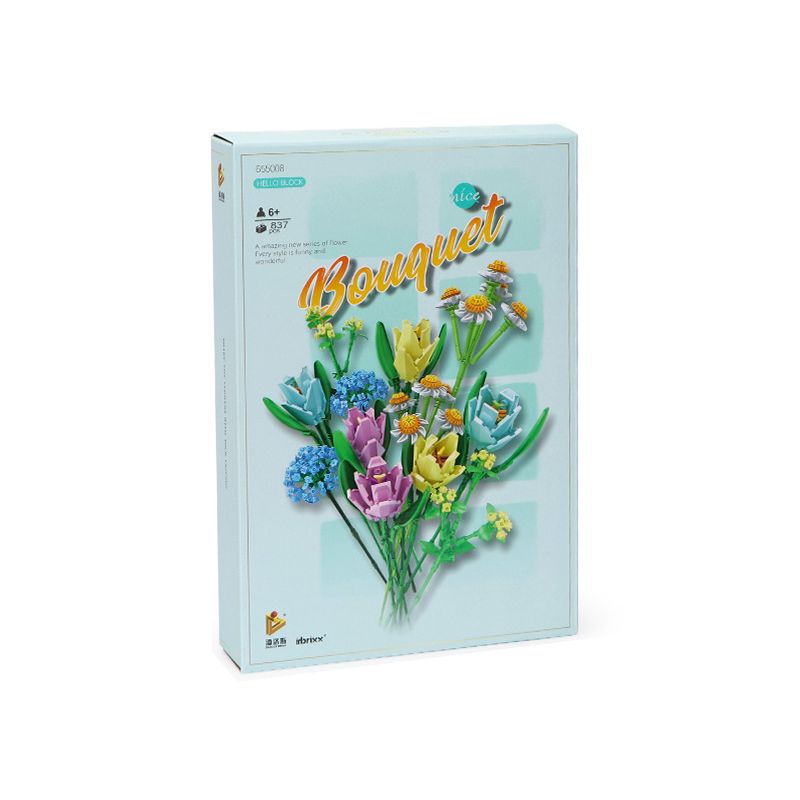 PanlosBrick 655008 Panlos Brick 655008 non  BÓ HOA bộ đồ chơi xếp lắp ráp ghép mô hình Flowers BOUQUET 837 khối
