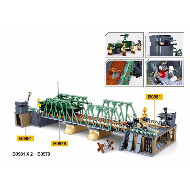 SLUBAN M38-B0981 B0981 0981 M38B0981 38-B0981 non  CUỘC TẤN CÔNG LỚN MÙA ĐÔNG NĂM 1944 bộ đồ chơi xếp lắp ráp ghép mô hình 769 khối