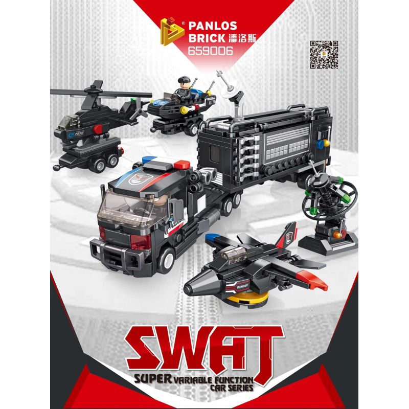 PanlosBrick 659006 Panlos Brick 659006 non  ĐỘI CỨU HỘ SWAT bộ đồ chơi xếp lắp ráp ghép mô hình 672 khối