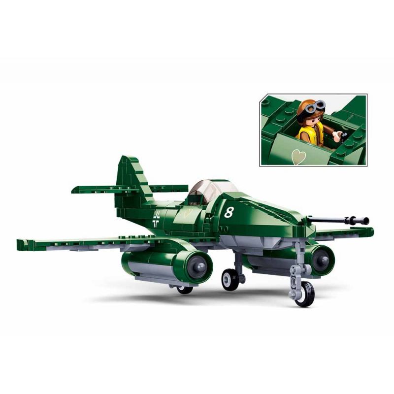 SLUBAN M38-B0977 B0977 0977 M38B0977 38-B0977 non  MÁY BAY PHẢN LỰC ME262 bộ đồ chơi xếp lắp ráp ghép mô hình 338 khối