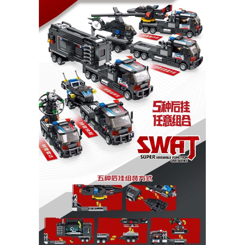 PanlosBrick 659006 Panlos Brick 659006 non  ĐỘI CỨU HỘ SWAT bộ đồ chơi xếp lắp ráp ghép mô hình 672 khối