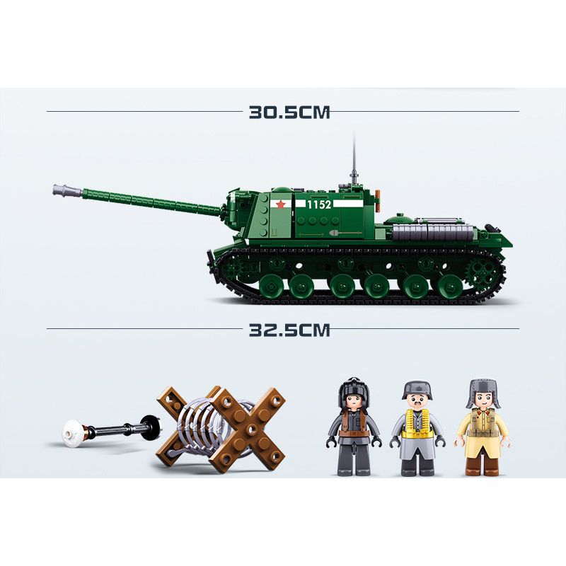SLUBAN M38-B0979 B0979 0979 M38B0979 38-B0979 non  XE TĂNG HẠNG NẶNG IS2 PHÁO CHỐNG TỰ HÀNH ISU 122S bộ đồ chơi xếp lắp ráp ghép mô hình IS-2 HEAVY TANK 845 khối