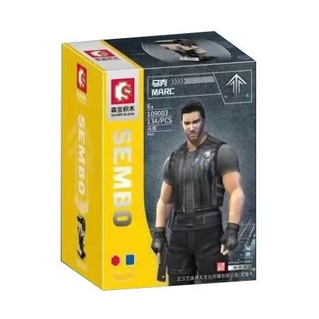 SEMBO 109003 109004 109005 109006 non  CẬU BÉ ĐẦU VUÔNG 4 KIỂU MARK RAN BING CHARLES ERICA bộ đồ chơi xếp lắp ráp ghép mô hình Computer Games Trò Chơi 586 khối