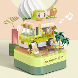 JAKI JK1605 1605 non  HỘP NHẠC GIỎ KEM SWEET DREAMS bộ đồ chơi xếp lắp ráp ghép mô hình Creator DIY MUSIC BOX Sáng Tạo 374 khối