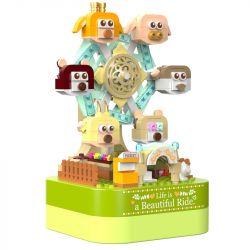 JAKI JK1601 1601 non  HỘP NHẠC THIÊN ĐƯỜNG ĐU QUAY bộ đồ chơi xếp lắp ráp ghép mô hình Creator DIY MUSIC BOX Sáng Tạo 421 khối