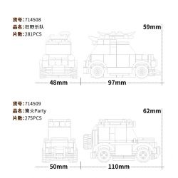 SEMBO WEKKI VIGGI 714508 non  THẾ GIỚI Ô TÔ BAN NHẠC HOANG DÃ bộ đồ chơi xếp lắp ráp ghép mô hình Speed Champions Racing Cars WILD BAND Đua Xe Công Thức 281 khối