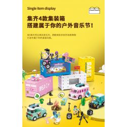 SEMBO WEKKI VIGGI 714508 non  THẾ GIỚI Ô TÔ BAN NHẠC HOANG DÃ bộ đồ chơi xếp lắp ráp ghép mô hình Speed Champions Racing Cars WILD BAND Đua Xe Công Thức 281 khối