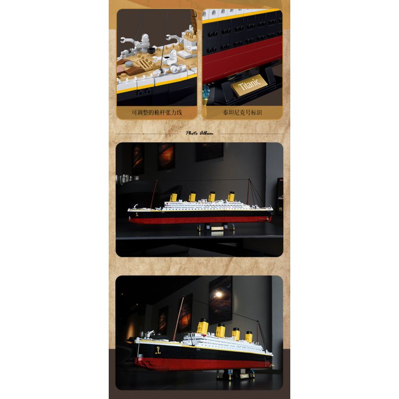 Maquette Titanic 1:350 à Construire – 2401 Pièces Sluban – Compatible Lego – Figurines Incluses
