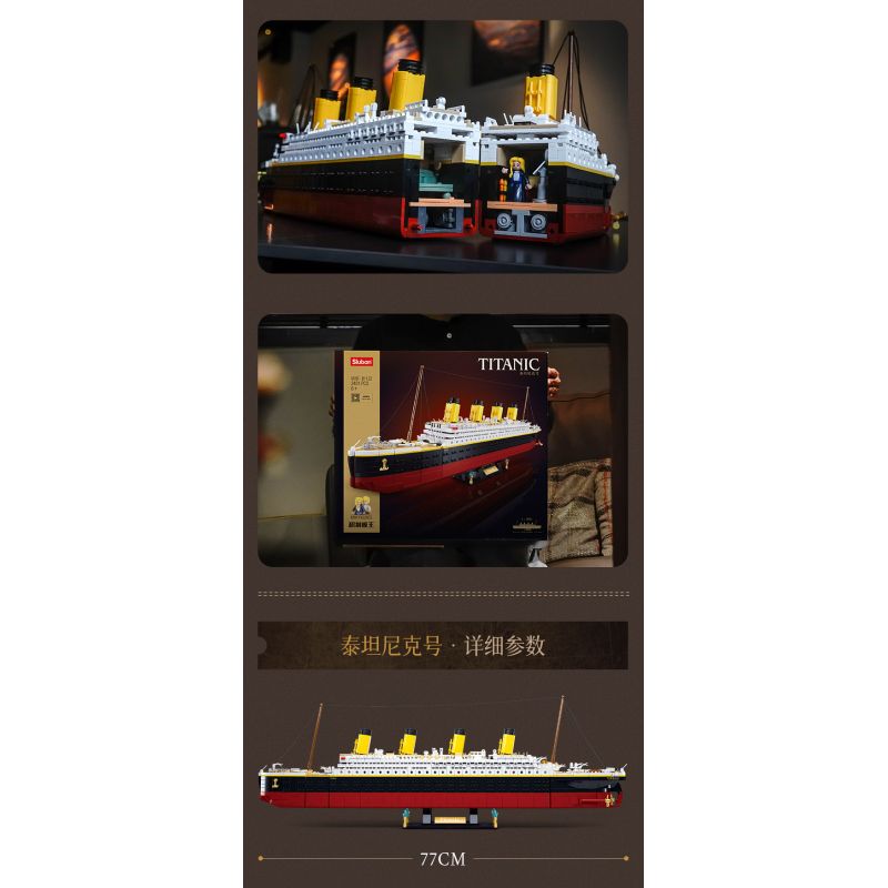 SLUBAN M38-B1122 B1122 1122 M38B1122 38-B1122 non  TITANIC 1:350 tỷ lệ 1:350 bộ đồ chơi xếp lắp ráp ghép mô hình Creator Expert Chuyên Gia Sáng Tạo 2401 khối