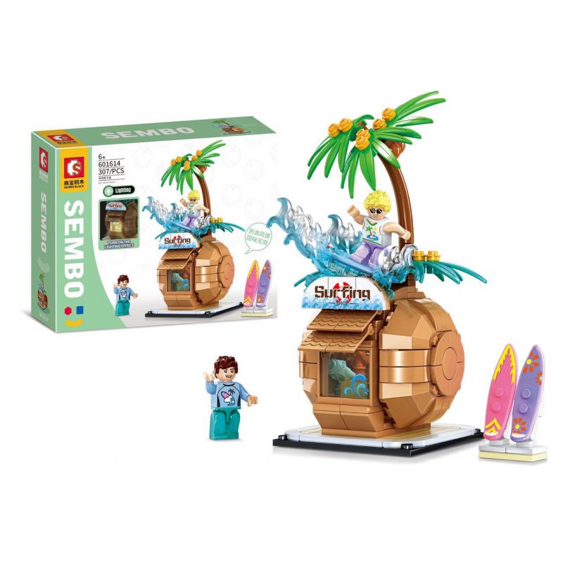 SEMBO 601612 601613 601614 601615 non  CHẾ ĐỘ XEM PHỐ MINI 4 PHONG CÁCH bộ đồ chơi xếp lắp ráp ghép mô hình Mini Modular Đường Phố Thu Nhỏ 1253 khối