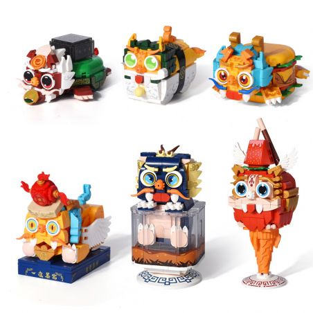 SEMBO 613001 613002 613003 613004 613005 613006 non  QUÁI THÚ NGOÀI HÀNH TINH QI MENG 6 LOẠI bộ đồ chơi xếp lắp ráp ghép mô hình