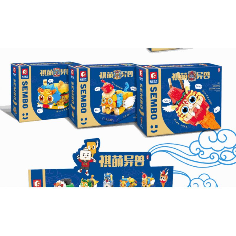 SEMBO 613001 613002 613003 613004 613005 613006 non  QUÁI THÚ NGOÀI HÀNH TINH QI MENG 6 LOẠI bộ đồ chơi xếp lắp ráp ghép mô hình