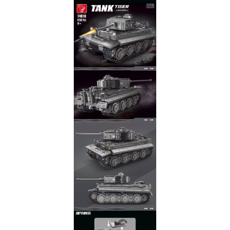 TA GAOLE T4016 4016 non  BỂ HỔ bộ đồ chơi xếp lắp ráp ghép mô hình Military Army TIGER TANK Quân Sự Bộ Đội 2236 khối