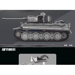 TA GAOLE T4016 4016 non  BỂ HỔ bộ đồ chơi xếp lắp ráp ghép mô hình Military Army TIGER TANK Quân Sự Bộ Đội 2236 khối