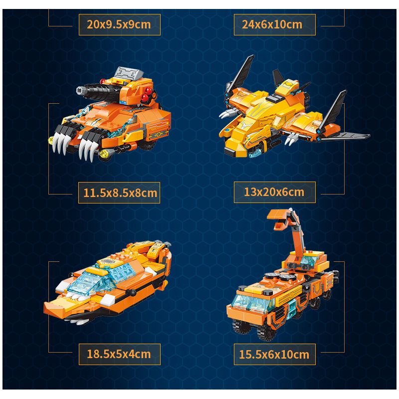 Enlighten 41311 Qman 41311 non  CỖ XE KHỦNG LONG BẠO CHÚA TẤN CÔNG ĐẶC BIỆT bộ đồ chơi xếp lắp ráp ghép mô hình Transformers Robot Đại Chiến Người Máy Biến Hình 988 khối