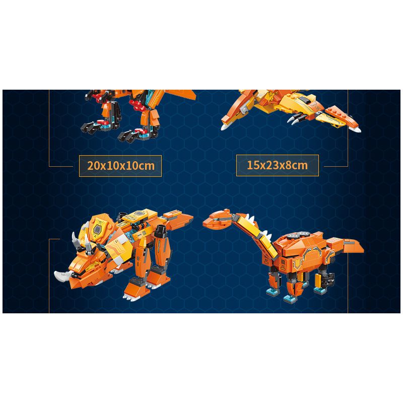 Enlighten 41311 Qman 41311 non  CỖ XE KHỦNG LONG BẠO CHÚA TẤN CÔNG ĐẶC BIỆT bộ đồ chơi xếp lắp ráp ghép mô hình Transformers Robot Đại Chiến Người Máy Biến Hình 988 khối