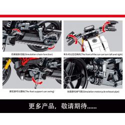 SEMBO 701717 non  QUÁI VẬT DUCATI bộ đồ chơi xếp lắp ráp ghép mô hình  DUCATI MONSTER Kỹ Thuật Công Nghệ Cao Mô Hình Phương Tiện 752 khối