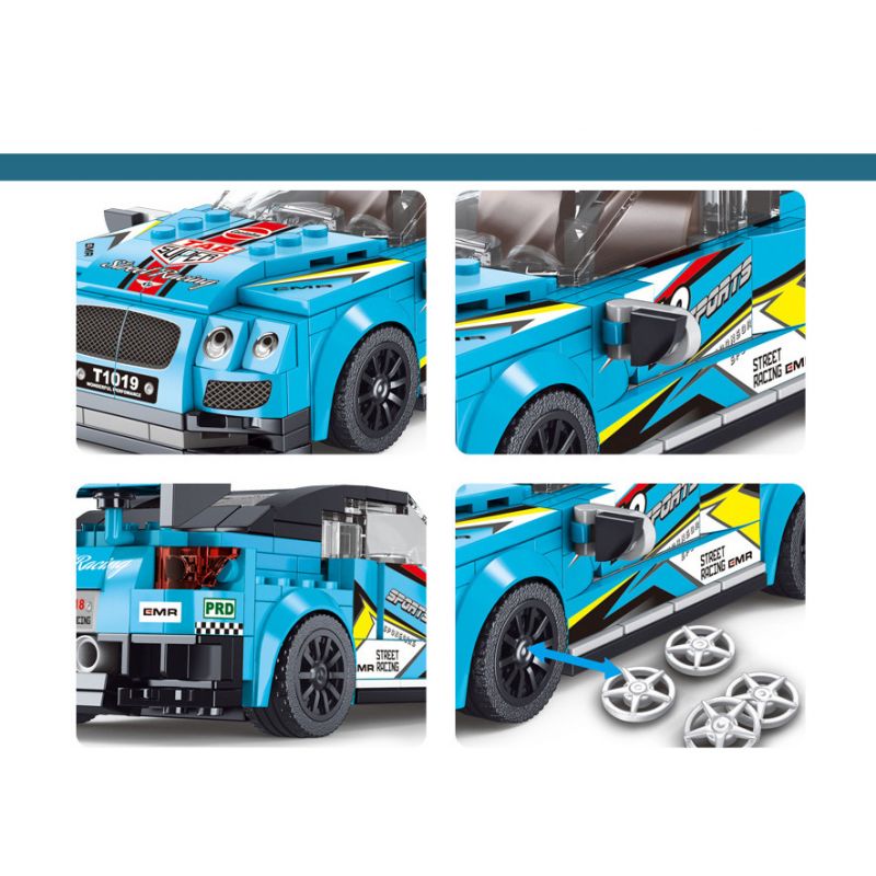 GAOMISI T1019 1019 non  BENTLEY GT3 bộ đồ chơi xếp lắp ráp ghép mô hình Speed Champions Racing Cars SPEED CAR PASSION TRACK Đua Xe Công Thức 324 khối