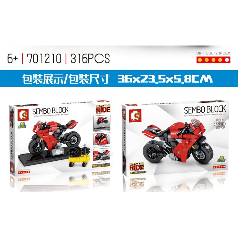 SEMBO 701210 non  XE TAY GA DUCATI PANIGALEVE bộ đồ chơi xếp lắp ráp ghép mô hình  Kỹ Thuật Công Nghệ Cao Mô Hình Phương Tiện 316 khối