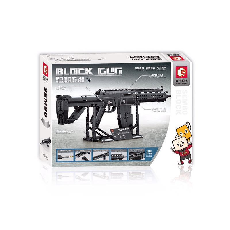 SEMBO 702991 non Lego SÚNG TRƯỜNG TẤN CÔNG KIỂU 19 bộ đồ chơi xếp lắp ráp ghép mô hình BLOCK GUN 1539 khối