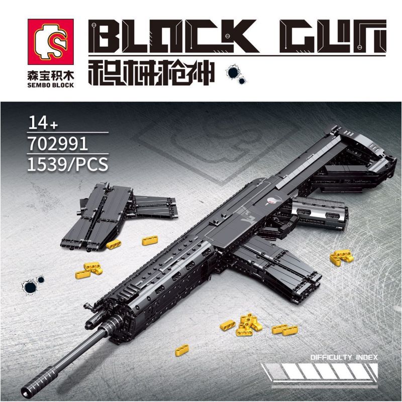 SEMBO 702991 non  SÚNG TRƯỜNG TẤN CÔNG KIỂU 19 bộ đồ chơi xếp lắp ráp ghép mô hình BLOCK GUN 1539 khối SEMBO 702991 non  SÚNG TRƯỜNG TẤN CÔNG KIỂU 19 bộ đồ chơi xếp lắp ráp ghép mô hình BLOCK GUN 1539 khối