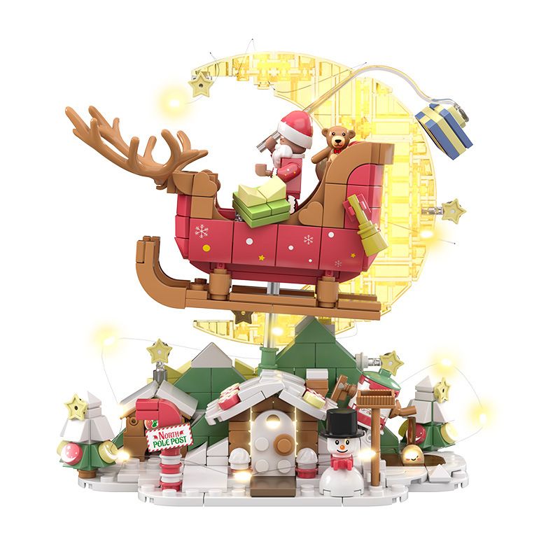 WEKKI 516151 non Lego GIÁNG SINH ĐƯỢC XÁC ĐỊNH CÁC CHUYẾN BAY bộ đồ chơi xếp lắp ráp ghép mô hình Christmas CHRISTMAS FLIGHT