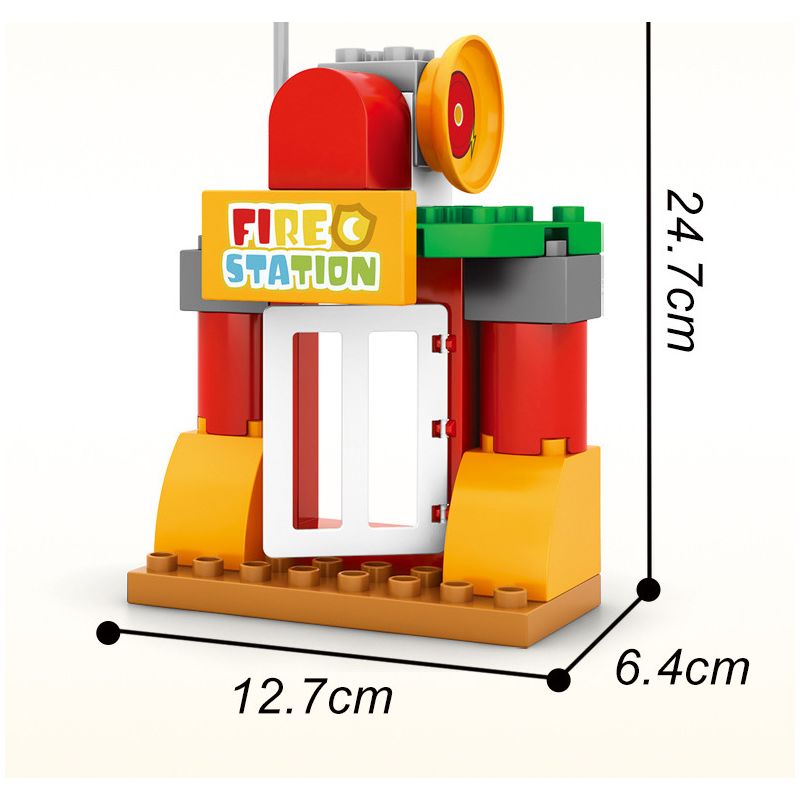 SEMBO 690102 non  TRẠM CỨU HỎA THÀNH PHỐ HÀI HƯỚC CỦA XIAOLING bộ đồ chơi xếp lắp ráp ghép mô hình City