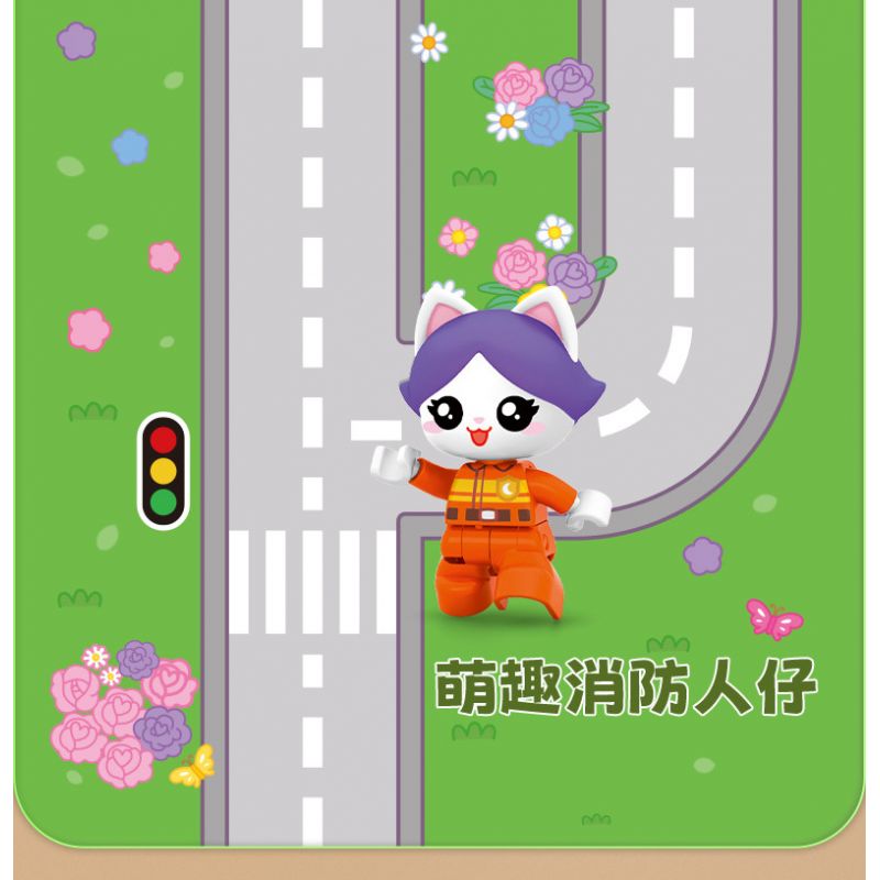 SEMBO 690102 non  TRẠM CỨU HỎA THÀNH PHỐ HÀI HƯỚC CỦA XIAOLING bộ đồ chơi xếp lắp ráp ghép mô hình City