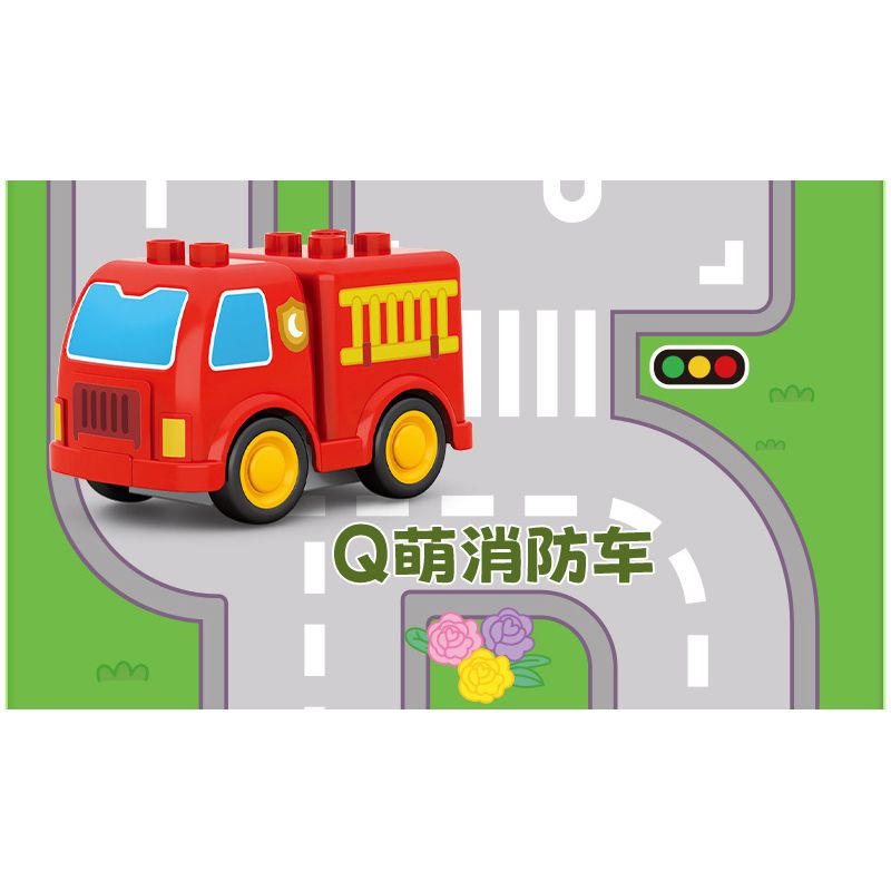 SEMBO 690102 non  TRẠM CỨU HỎA THÀNH PHỐ HÀI HƯỚC CỦA XIAOLING bộ đồ chơi xếp lắp ráp ghép mô hình City