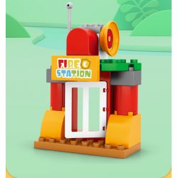 SEMBO 690102 non  TRẠM CỨU HỎA THÀNH PHỐ HÀI HƯỚC CỦA XIAOLING bộ đồ chơi xếp lắp ráp ghép mô hình City