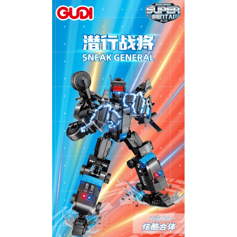 GUDI 40205 non  ĐỘI SIÊU TÍCH LŨY CHIẾN BINH TÀNG HÌNH 5 KẾT HỢP bộ đồ chơi xếp lắp ráp ghép mô hình Transformers SUPER SENTAI SNEAK GENERAL Robot Đại Chiến Người Máy Biến Hình 385 khối GUDI 40205 non  ĐỘI SIÊU TÍCH LŨY CHIẾN BINH TÀNG HÌNH 5 KẾT HỢP bộ đồ chơi xếp lắp ráp ghép mô hình Transformers SUPER SENTAI SNEAK GENERAL Robot Đại Chiến Người Máy Biến Hình 385 khối