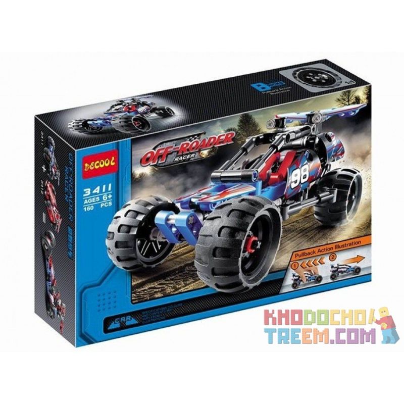 NOT Lego TECHNIC 42010 Off-road Racer, Decool 3411 Jisi 3411 SHENG YUAN SY 7010A Xếp hình Xe đua Off Road 160 khối có động cơ kéo thả NOT Lego TECHNIC 42010 Off-road Racer, Decool 3411 Jisi 3411 SHENG YUAN SY 7010A Xếp hình Xe đua Off Road 160 khối có động cơ kéo thả