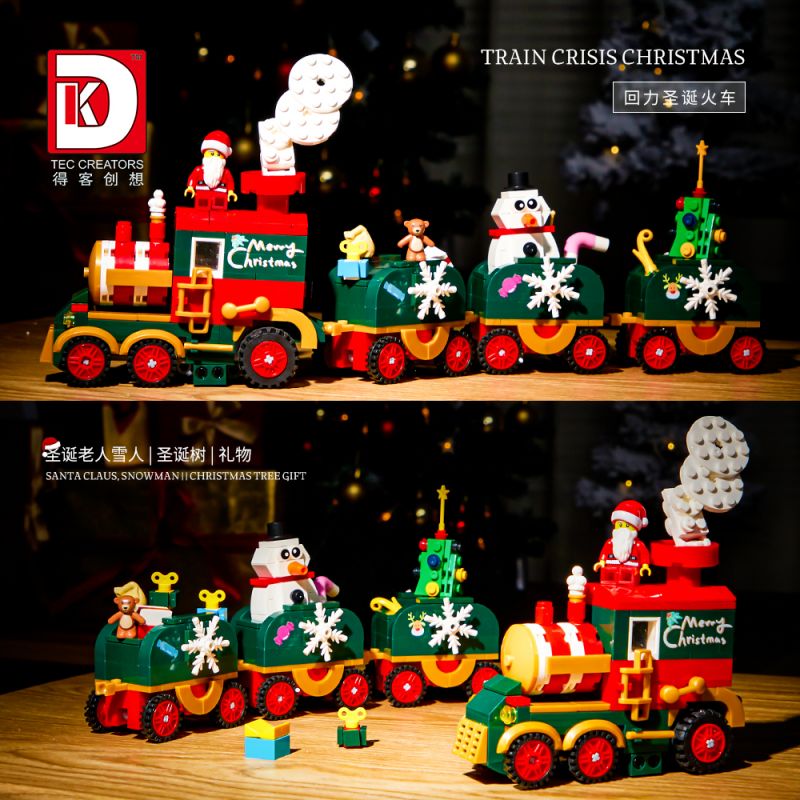 DK 712 non  TÀU GIÁNG SINH bộ đồ chơi xếp lắp ráp ghép mô hình Christmas 621 khối