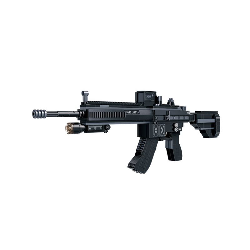 GUDI 40301 non Lego SÚNG TRƯỜNG TẤN CÔNG M416 8 TỔ HỢP bộ đồ chơi xếp lắp ráp ghép mô hình Gun SUPER SENTAI M416 ASSAULT RIFLE