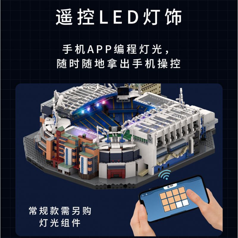 KAIYU K86102 86102 non  CÂU LẠC BỘ BÓNG ĐÁ CHELSEA STANFORD BRIDGE COURT (KHÓA HỌC PHÒNG XE HƠI) bộ đồ chơi xếp lắp ráp ghép mô hình Buildings STAMFORD BRIDGE STADIUM 4137 khối